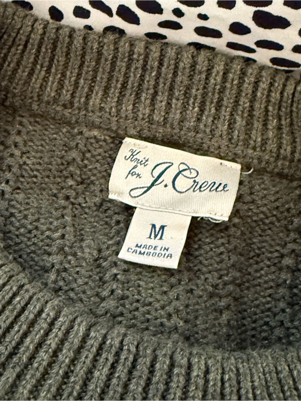 J. Crew Men's Olive Green Knit Crewneck Sweater